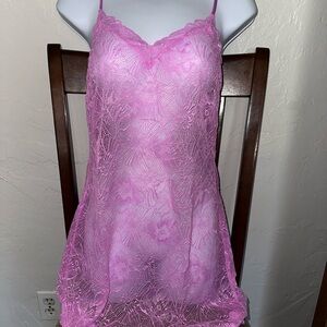Victoria's Secret Pink Sheer Lace Chemise